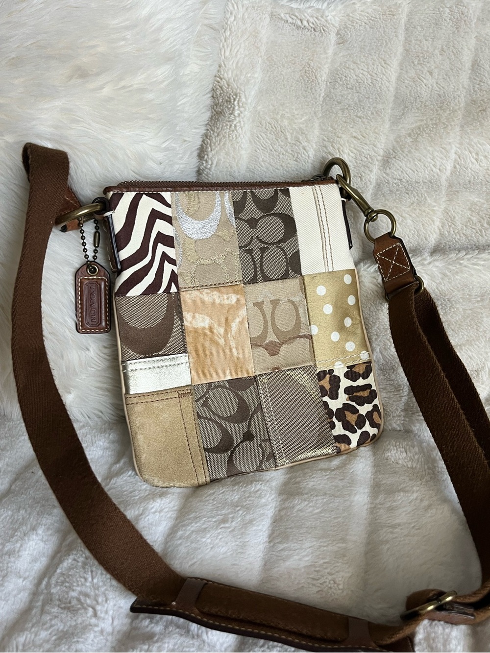 Coach Patchwork Signature Crossbody Animal Prints